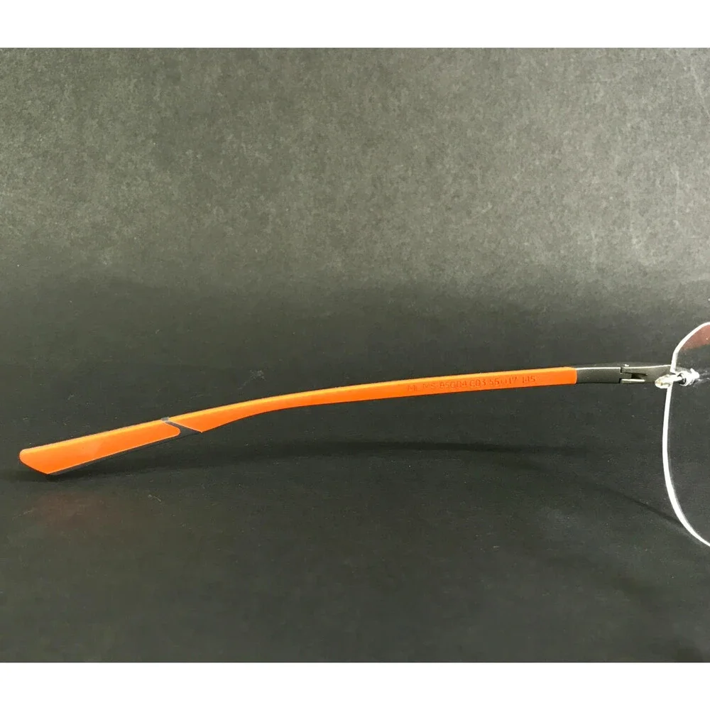 McLaren Eyeglasses Frames ML MS-85O04 C03 Ruthenium Orange Rimless 56-17-145